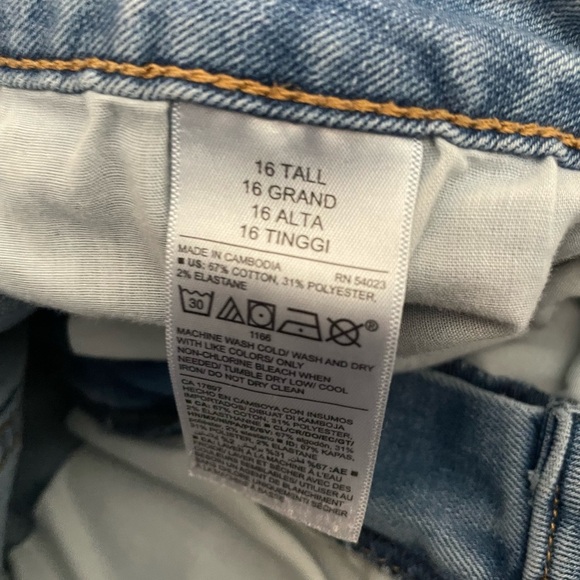 201. Old Navy Super Slim Straight Hi Rise, Size 16 Tall, good used condition - Picture 6 of 6